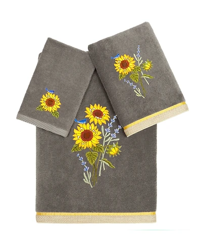 Linum Home Turkish Cotton Girasol Embellished -Pc. Bath Towel Set