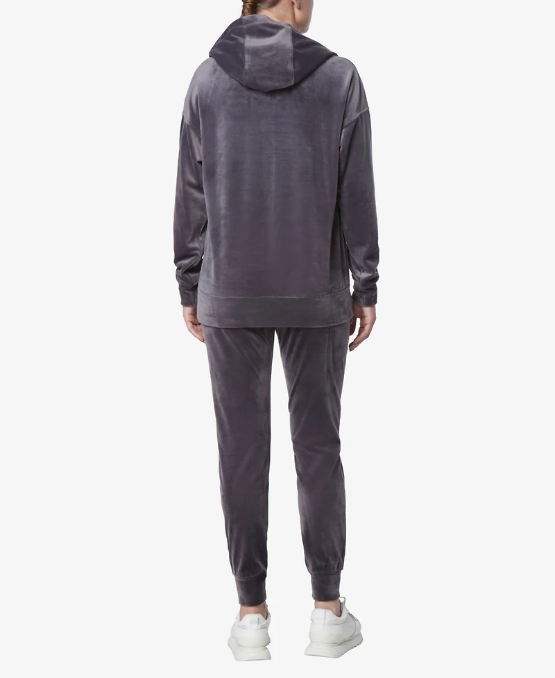 Andrew Marc Sport Women's Long Sleeve Leggings Length Velvet Hoodie