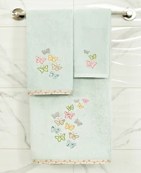 Linum Home Turkish Cotton Mariposa Embellished 2-Pc. Bath Towel Set