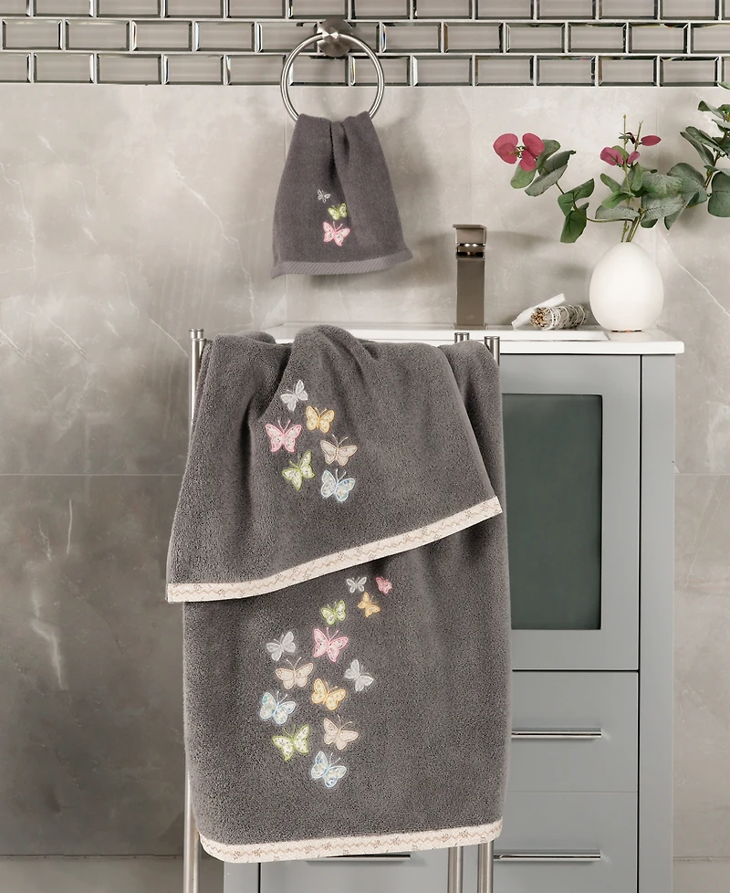 Linum Home Turkish Cotton Mariposa Embellished -Pc. Bath Towel Set