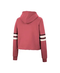 Women's Colosseum Red Wisconsin Badgers Retro Cropped Pullover Hoodie