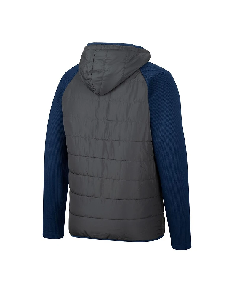 Men's Colosseum Charcoal, Navy Auburn Tigers Good On You Raglan Full-Zip Jacket