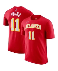 Men's Nike Trae Young Red Atlanta Hawks Icon 2022/23 Name and Number T-shirt