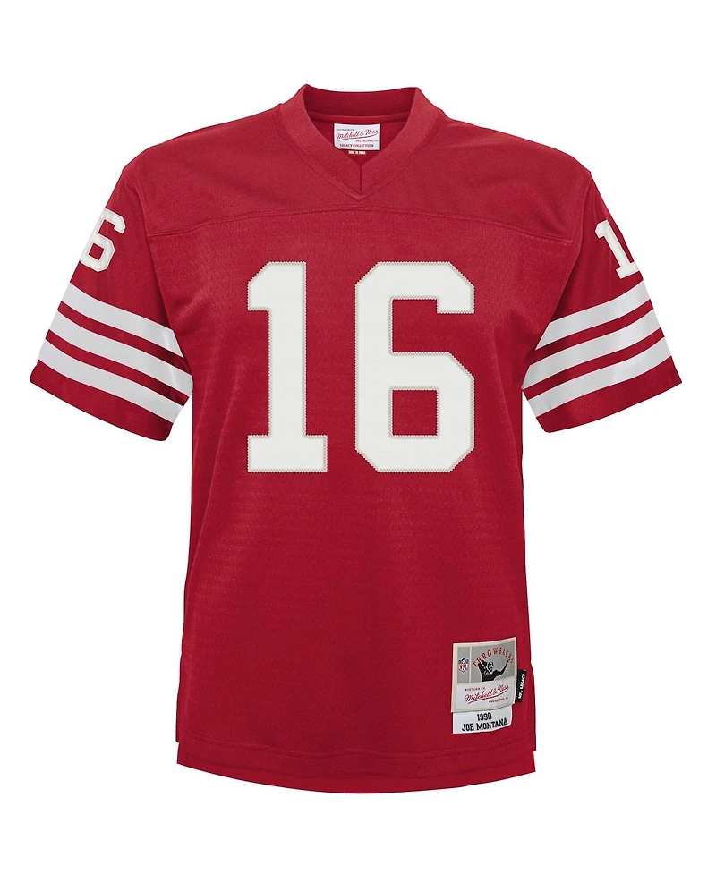 Infant Boys and Girls Mitchell & Ness Joe Montana Scarlet San Francisco 49ers 1990 Retired Legacy Jersey
