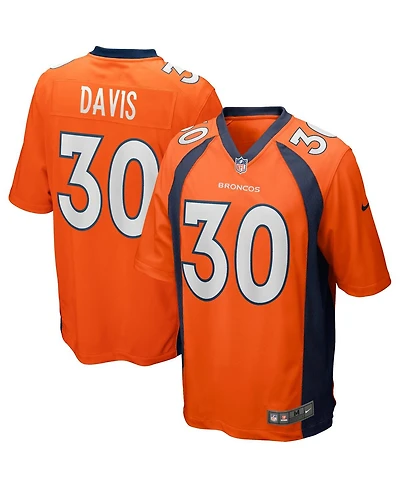 Men's Nike Terrell Davis Orange Denver Broncos Game Retired Player Jersey