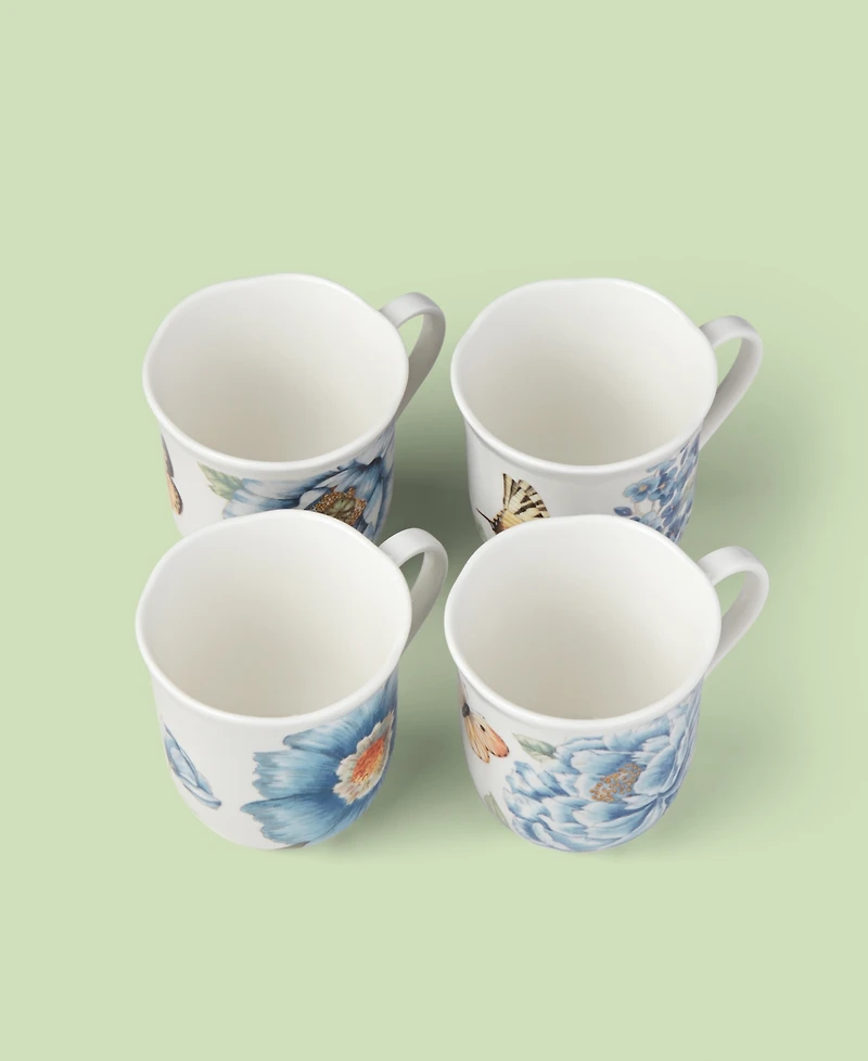 Lenox Butterfly Meadow Blue Assorted Mugs, Set of 4