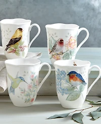 Lenox Butterfly Meadow Assorted Bird Flutter Mugs, Set of 4