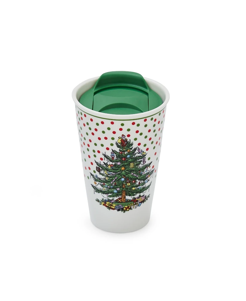 Spode Christmas Tree Polka Dot Travel Mug