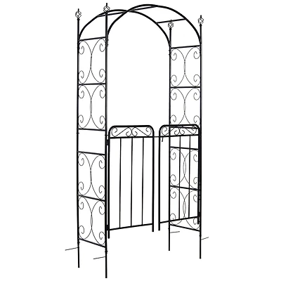 Outsunny 2.1M/7985 Metal Decorative Arch, Gate, Garden Arbor for Climbing Plant
