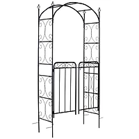 Outsunny 2.1M/7985 Metal Decorative Arch, Gate, Garden Arbor for Climbing Plant