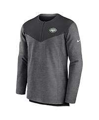 Men's Nike Charcoal New York Jets Sideline Lockup Performance Quarter-zip Jacket