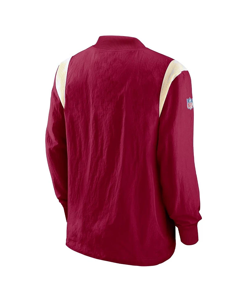 Men's Nike Burgundy Washington Commanders Sideline Athletic Stack V-neck Pullover Windshirt Jacket