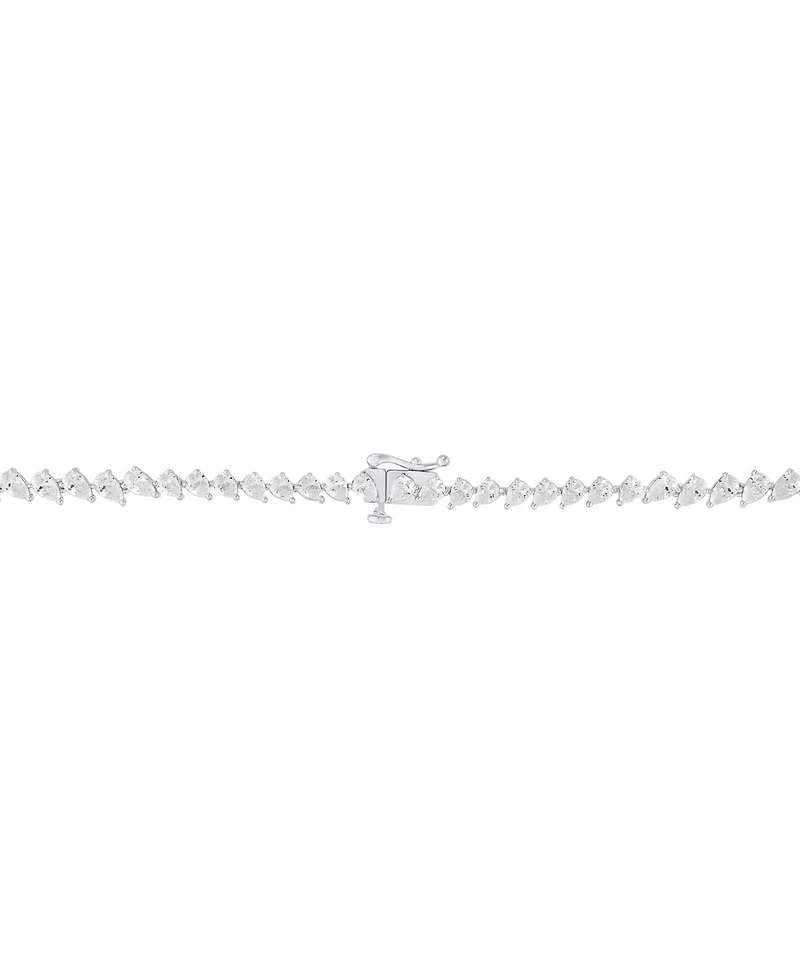 Cubic Zirconia Fancy 18" Collar Necklace in Sterling Silver