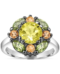 Multi-Gemstone Cluster Ring (3-1/2 ct. t.w.) in Sterling Silver