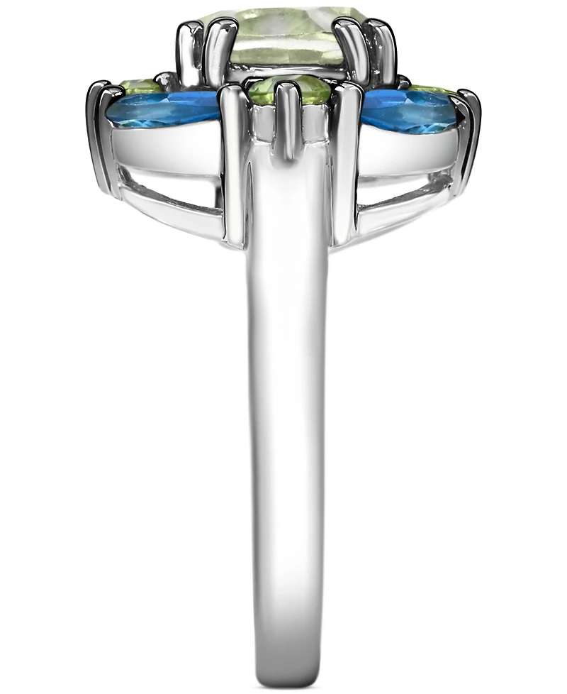 Multi-Gemstone Cluster Ring (3-5/8 ct. t.w.) in Sterling Silver