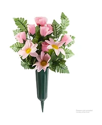 Novelty (05011) Plastic Round Bottom Cemetery Vase, Green