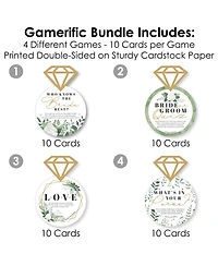 Boho Botanical Bride - 4 Bridal Shower Games - 10 Cards Each - Gamerific Bundle