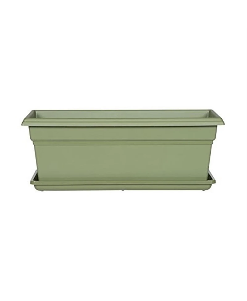 Novelty Plastic Countryside Sage Flower Box Tray, 18 Inch
