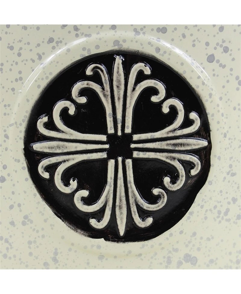 Garden Elements Logo Large Plastic Modern Planter Beige 14.75 Inches