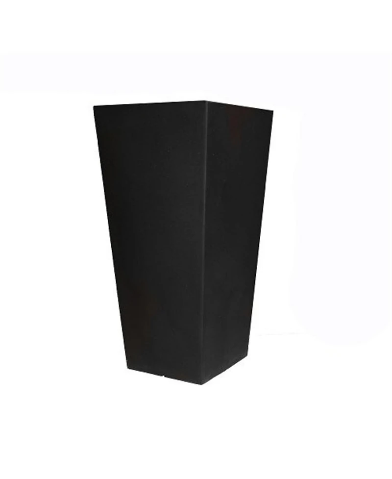 Tusco Products Cosmopolitan Tall Square Plastic Planter Black - 32in