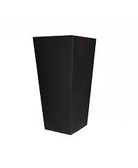Tusco Products Cosmopolitan Tall Square Plastic Planter Black - 32in