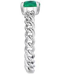 Amethyst Solitaire Chain Link Ring (7/8 ct. t.w.) 14k Rose Gold-Plated Sterling Silver (Also Blue Topaz, Emerald, Sapphire and Ruby)