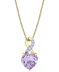 Pink Amethyst (1-3/4 ct. t.w.) & Diamond Accent Infinity Heart 18" Pendant Necklace in 10k Gold