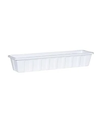 Novelty Manufacturing Polypropylene Flower Box Planter/Liner, White, 30" L