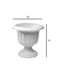 Novelty Classic Urn Plastic Planter Stone Colored - 14 Inch Pack of 1