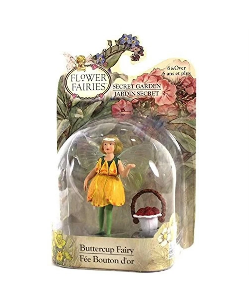 Flower Fairies Secret Garden Buttercup Fairy w/ Raspberry Basket