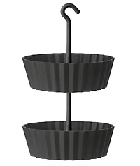 Tree Nest Sunny Hanging 2-Tiered Lace Planter Round Anthracite 10in