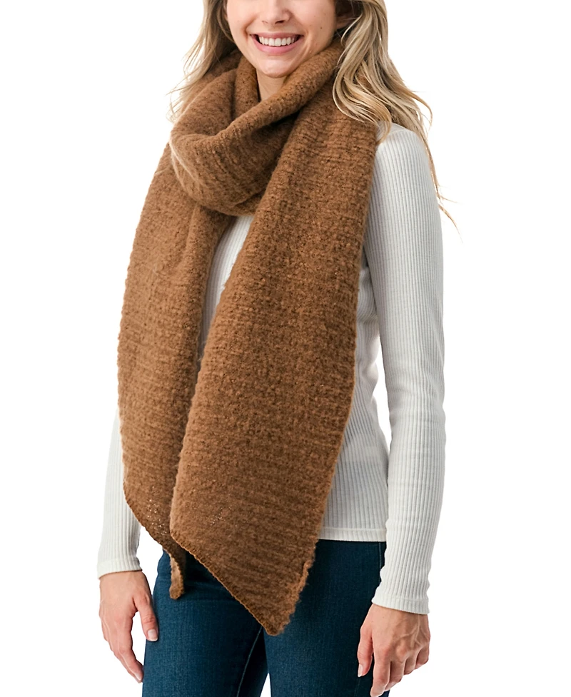 Marcus Adler Women's Solid Scarf with Ribbed Detail