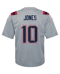 Big Boys Nike Mac Jones Gray New England Patriots Inverted Game Jersey