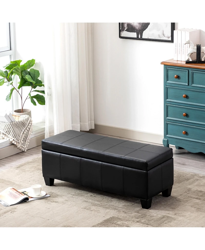 WestinTrends 42" Storage Ottoman Bench for Living Room Bedroom