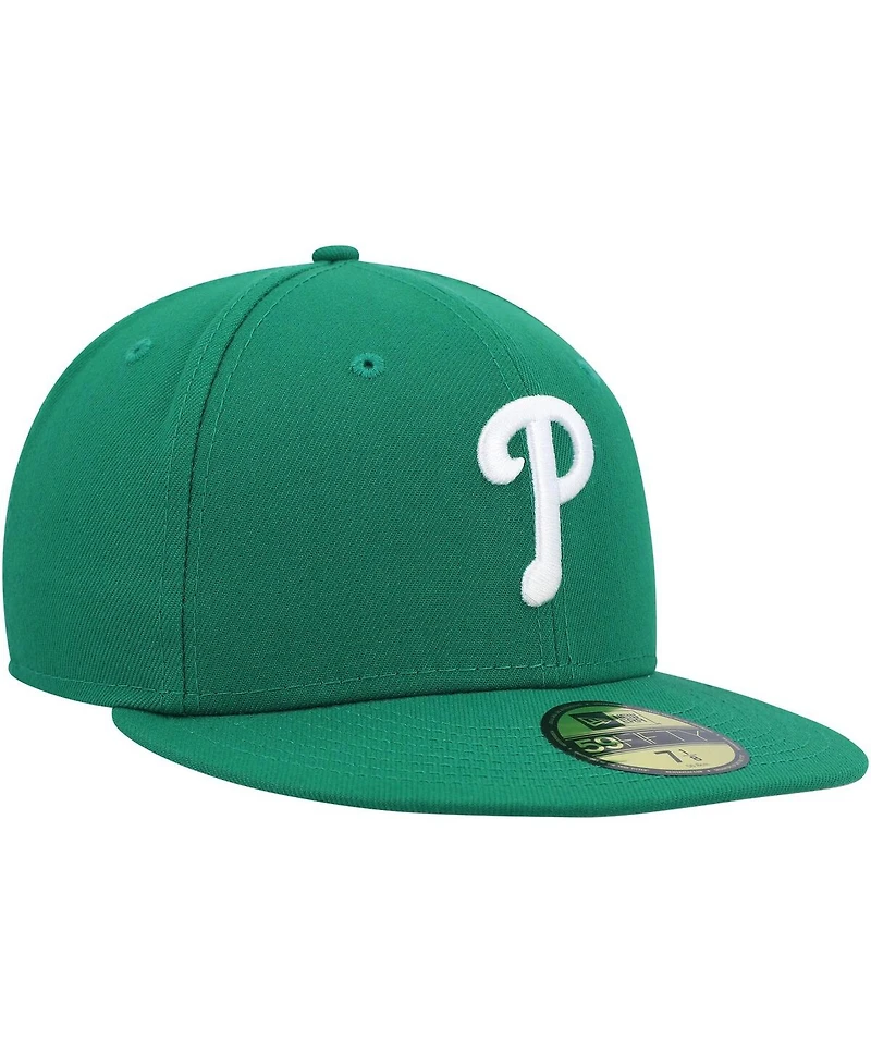 Men's New Era Kelly Green Philadelphia Phillies White Logo 59FIFTY Fitted Hat