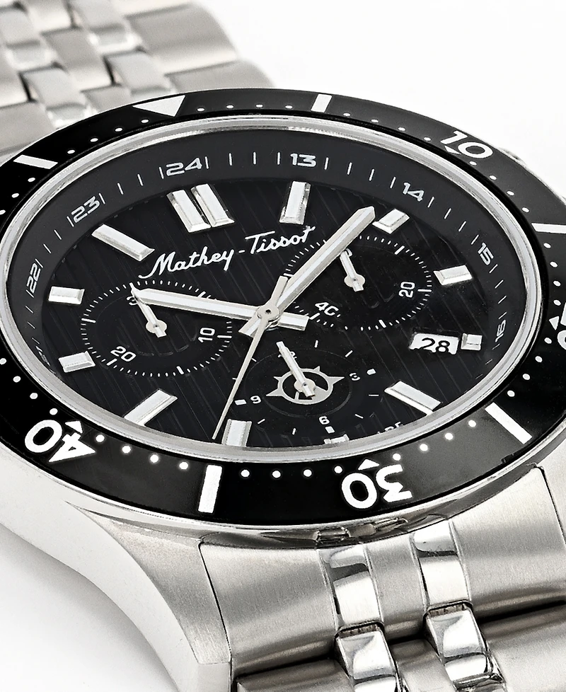 Mathey-Tissot Men's Expedition Chronograph Collection Stainless Steel Bracelet Watch, 43mm