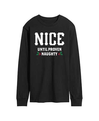 Airwaves Men's Nice Until Proven Naughty Long Sleeve T-shirt