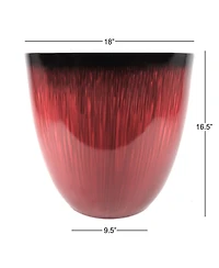 Gardeners Select Egg Shaped Planter Flower Box 18in Red