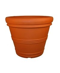 Tusco Products Plastic Rolled Rim Planter Terra Cotta Color 13.5"