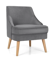 Costway Accent Chair Velvet Upholstered Single Sofa with Legs