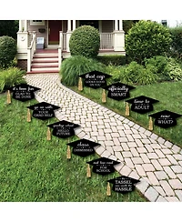 Gold Tassel Worth The Hassle - Outdoor Lawn Decor - Grad Party Yard Signs 10 Pc