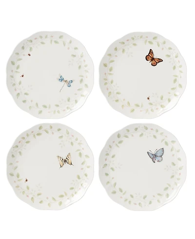 Lenox Butterfly Meadow Floral 4 Piece Dinner Plate Set, Service for 4
