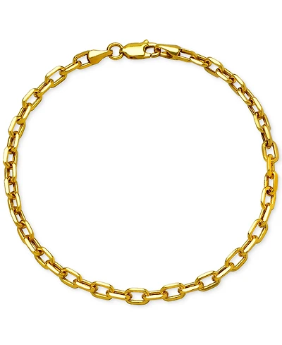 Paperclip Link Chain Bracelet in 14k Gold 7-1/2"