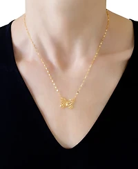 Butterfly Openwork 18" Pendant Necklace in 10k Gold