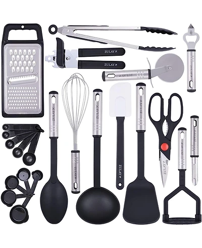 23 Piece Nylon Kitchen Utensils Nylon & Stainless Steel Cooking Utensils Set