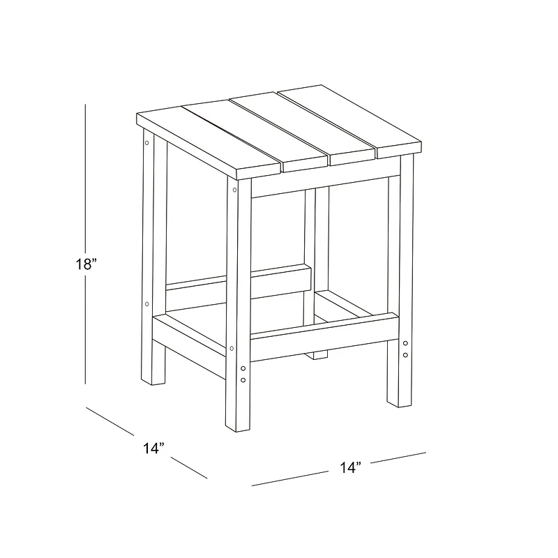 All-Weather Outdoor Patio Poly Adirondack Side Table