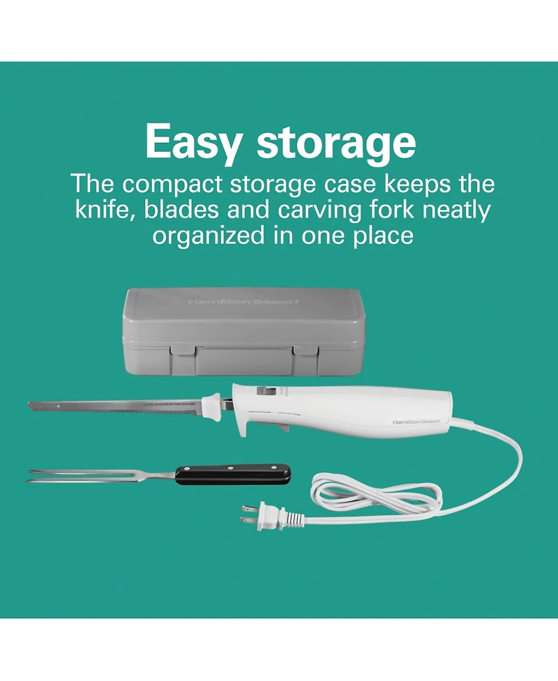 Hamilton Beach Electric Knife Set with Fork and Case - 74251