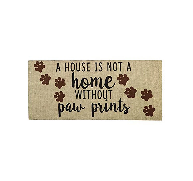Evergreen Indoor Outdoor Doormat Bundle Set of 4 - Frame and 3 Welcome Paw Print Pet Inserts