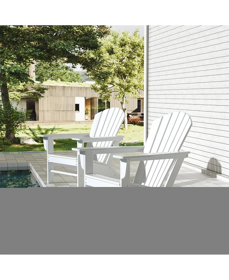 All-Weather Contoured Outdoor Poly Adirondack Chair (Set of 2)