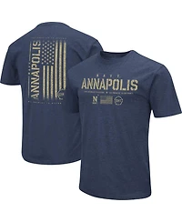 Men's Colosseum Navy Navy Midshipmen Oht Military-Inspired Appreciation Flag 2.0 T-shirt